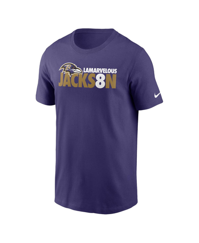 Shop Nike Men's  Lamar Jackson Purple Baltimore Ravens Player Graphic T-shirt