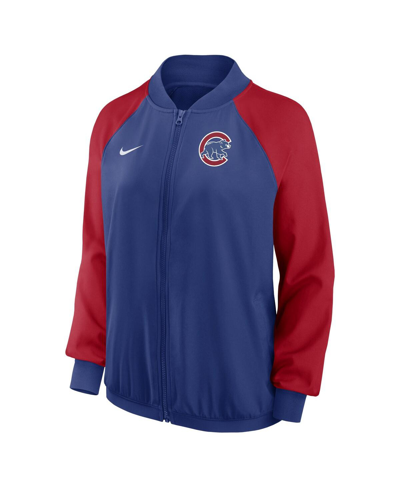 Nike Women's  Royal Chicago Cubs Authentic Collection Team Raglan Performance Full-zip Jacket In Royal