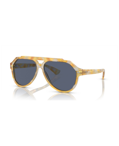 Shop Dolce & Gabbana Men's Polarized Sunglasses, Dg4452 In Yellow Tortoise