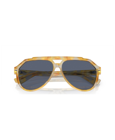 Shop Dolce & Gabbana Men's Polarized Sunglasses, Dg4452 In Yellow Tortoise