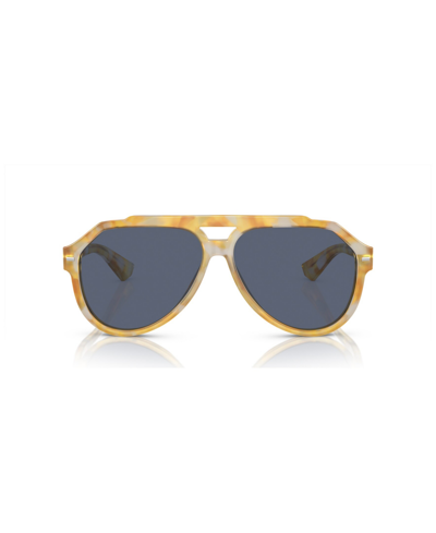 Shop Dolce & Gabbana Men's Polarized Sunglasses, Dg4452 In Yellow Tortoise