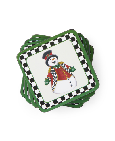 Spode Black And White Placemat And Coaster Set In Black And White