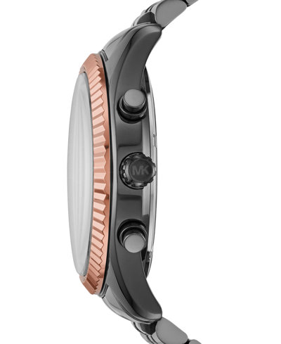 Shop Michael Kors Men's Chronograph Lexington Two-tone Stainless Steel Bracelet Watch 44mm Mk8561 In Two-tone,gray