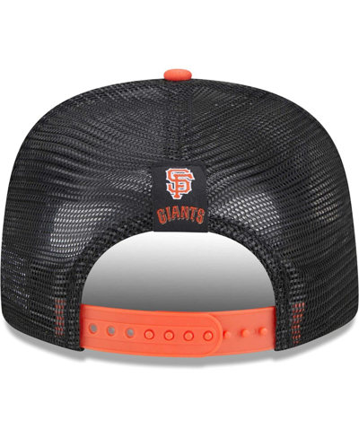 New Era Men's  Black San Francisco Giants Speed Golfer Trucker Snapback Hat In Black