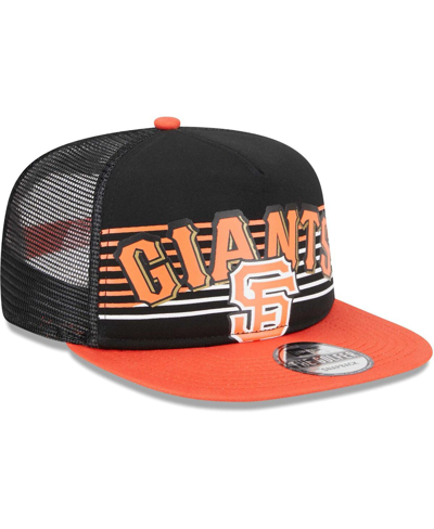 New Era Men's  Black San Francisco Giants Speed Golfer Trucker Snapback Hat In Black
