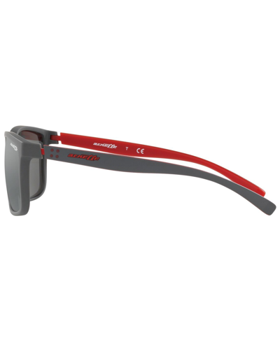 Shop Arnette Sunglasses, An4251 58 Stripe In Matte Grey,grey Mirror Silver