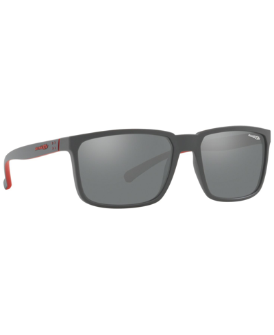 Shop Arnette Sunglasses, An4251 58 Stripe In Matte Grey,grey Mirror Silver