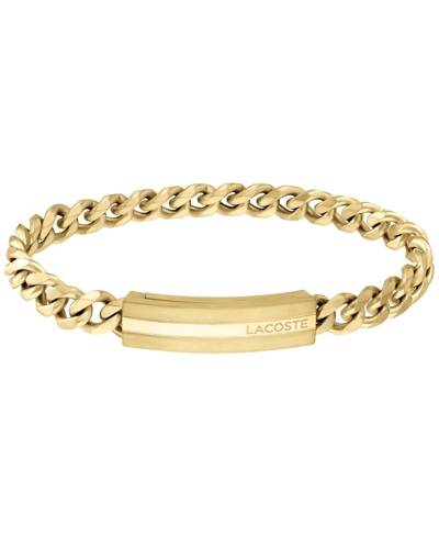 Shop Lacoste Men's Curb Chain Bracelet In Gold