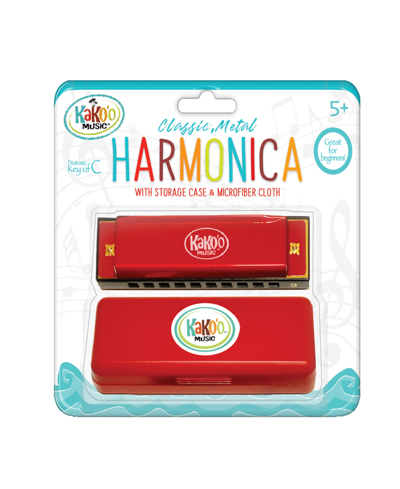 Kako'o Music Classic Red Metal Harmonica In Multi