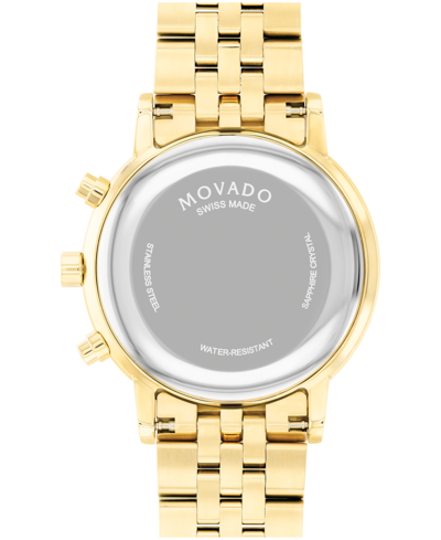 Shop Movado Men's Museum Classic Swiss Quartz Chrono Light Yellow Pvd Watch 42mm In Gold-tone