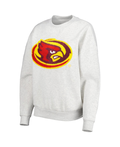 Shop Gameday Couture Women's  Heather Gray Iowa State Cyclones Chenille Patch Fleece Pullover Sweatshirt