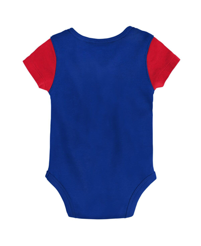 Outerstuff Newborn And Infant Boys And Girls Royal, Red Buffalo Bills Little Champ Three-piece Bodysuit Bib And In Royal