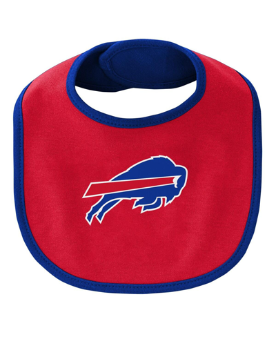 Outerstuff Newborn And Infant Boys And Girls Royal, Red Buffalo Bills Little Champ Three-piece Bodysuit Bib And In Royal