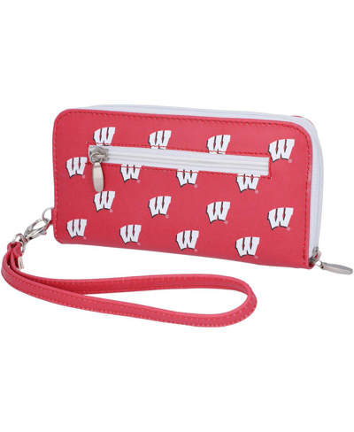 Shop Eagles Wings Women's Wisconsin Badgers Zip-around Wristlet Wallet In Red