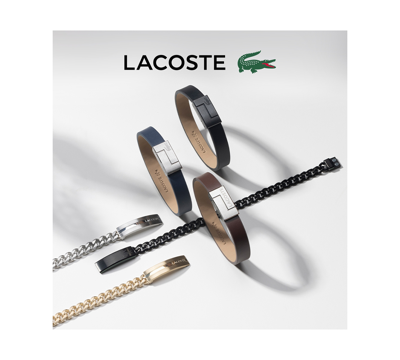Lacoste Men's Stainless Steel Box Chain Bracelet In Silver