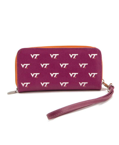 Eagles Wings Women's Virginia Tech Hokies Zip-around Wristlet Wallet In Maroon