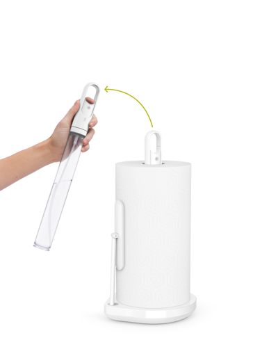 Simplehuman Paper Towel Holder And Spray Pump In White Stainless Steel