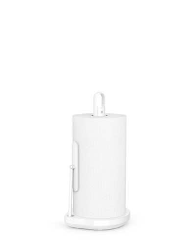 Simplehuman Paper Towel Holder And Spray Pump In White Stainless Steel