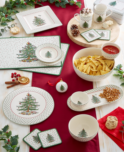 Spode Polka Dot Placemat And Coaster Set In Green