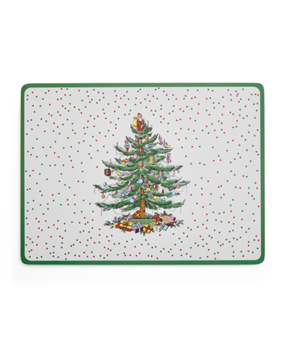 Spode Polka Dot Placemat And Coaster Set In Green