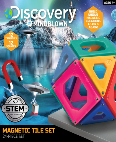 Discovery Mindblown Discovery Kids 24-piece Magnetic Building Tiles Construction Set In Open Miscellaneous
