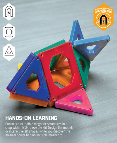 Discovery Mindblown Discovery Kids 24-piece Magnetic Building Tiles Construction Set In Open Miscellaneous