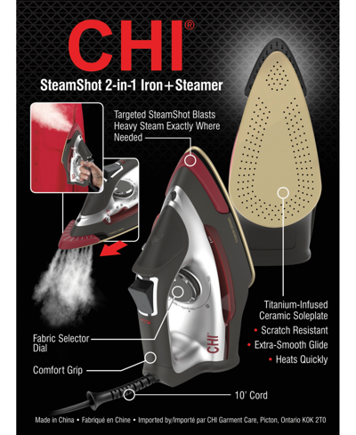 Shop Chi Steamshot 2-in-1 Iron+steamer In Red