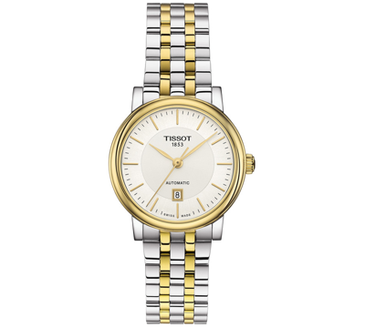 Shop Tissot Women's Swiss Automatic T-classic Carson Two-tone Stainless Steel Bracelet Watch 30mm In No Color