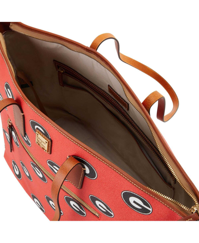 Dooney & Bourke Women's  Georgia Bulldogs Sporty Monogram Large Zip Tote Bag In Red