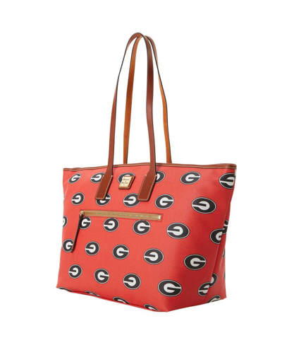 Shop Dooney & Bourke Women's  Georgia Bulldogs Sporty Monogram Large Zip Tote Bag In Red