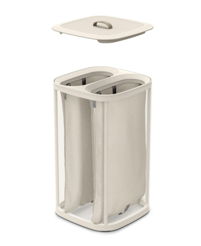 Joseph Joseph Tota One 60-liter Laundry Separation Basket In Ecru
