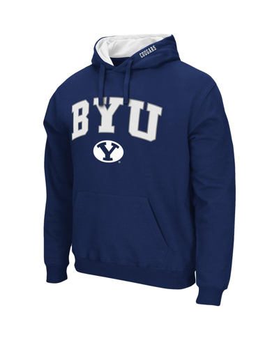 Shop Colosseum Men's  Navy Byu Cougars Arch And Logo 3.0 Pullover Hoodie