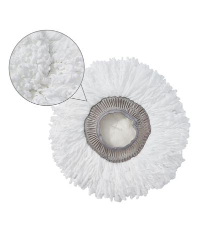 True & Tidy 2-piece Round Mop Pad Replacement Set For Spray-360 Clean Everywhere Spray Mop Kit In White