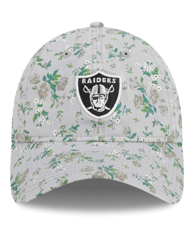 Shop New Era Women's  Gray Las Vegas Raiders Bouquet 9twenty Adjustable Hat
