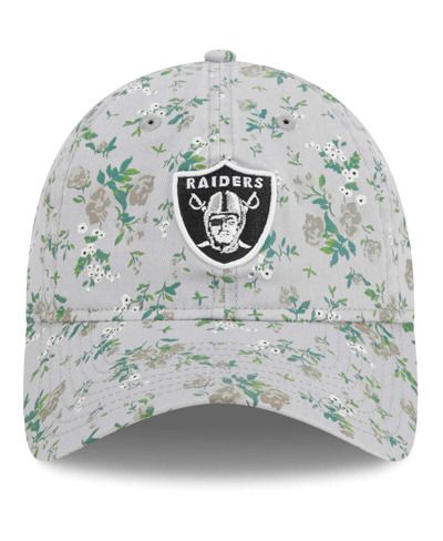 New Era Women's  Gray Las Vegas Raiders Bouquet 9twenty Adjustable Hat In Gray