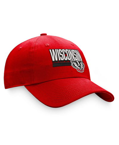 Shop Top Of The World Men's  Red Wisconsin Badgers Slice Adjustable Hat