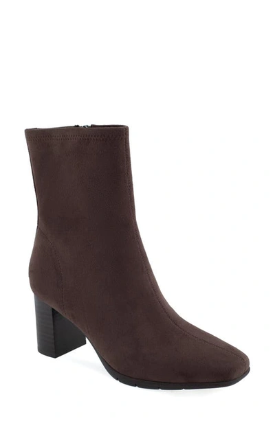 Shop Aerosoles Miley Heeled Boot In Brown Faux Suede
