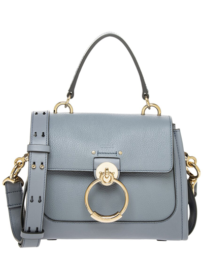 Shop Chloé Tess Mini Leather Day Bag In Blue