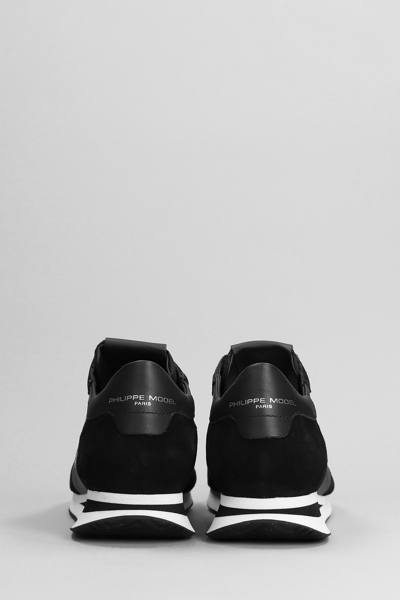 Shop Philippe Model Trpx Sneakers In Black Suede And Leather