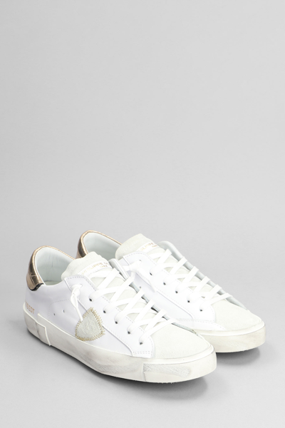 Shop Philippe Model Prsx Sneakers In White Leather