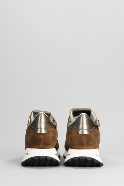 Shop Philippe Model Tropez Haute Sneakers In Leather Color Suede