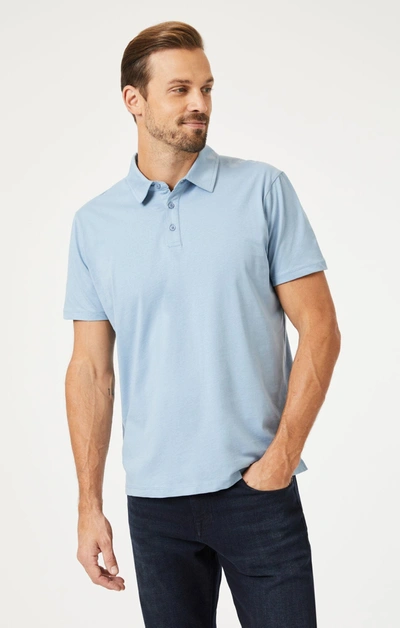 Shop Mavi Basic Polo Shirt In Faded Denim In Blue
