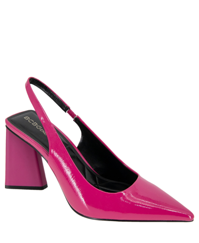 Bcbgeneration Trina Pointed Toe Slingback Pump In Viva Pink Patent