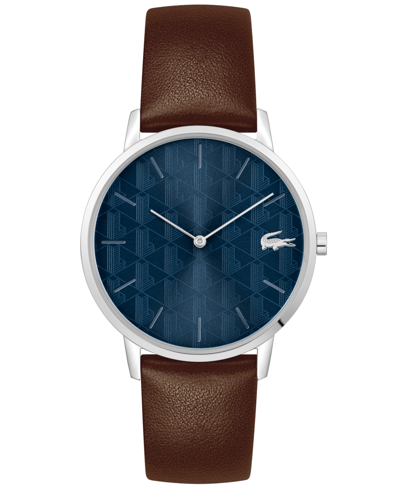 Shop Lacoste Men's Crocorigin Quartz Brown Leather Strap Watch 40mm