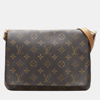 Pre-owned Louis Vuitton Brown Canvas Monogram Musette Tango Short Strap Shoulder Bag