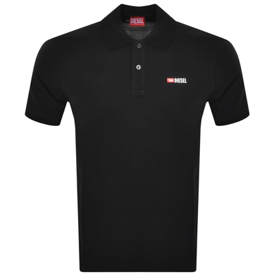 Shop Diesel T Smith Div Polo T Shirt Black