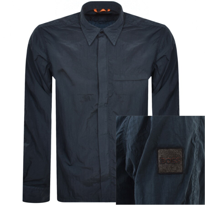 Shop Boss Casual Boss Laio Long Sleeve Overshirt Blue