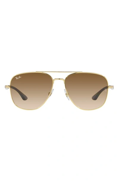 Shop Ray Ban Ray-ban 59mm Gradient Square Sunglasses In Gold Flash