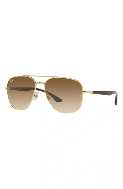 Shop Ray Ban Ray-ban 59mm Gradient Square Sunglasses In Gold Flash