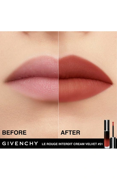 Shop Givenchy Le Rouge Interdit Cream Velvet Lipstick In N51